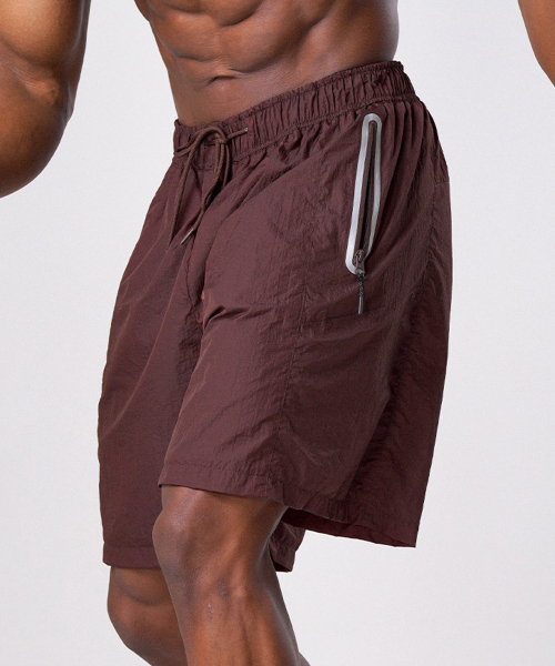 Light Windbreaker Shorts (Brown)