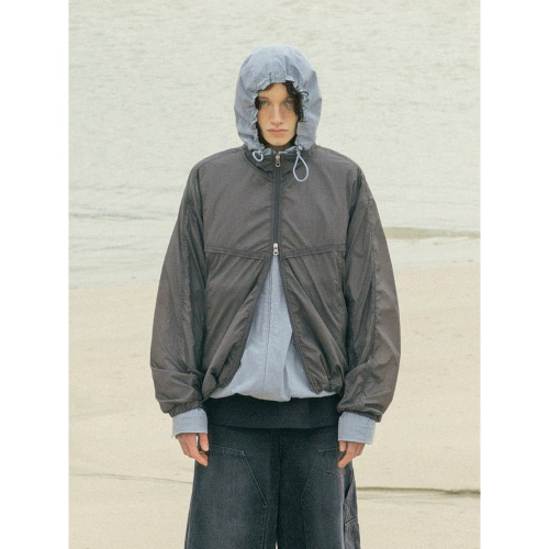 UNISEX прозрачная подкладка ветровка Charcoal