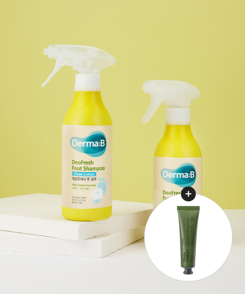 더마비() 데오프레쉬 풋 샴푸 클린코튼 400MLX 2개 (증정 핸드크림 50ML) 상품 이미지