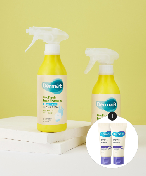더마비() 데오프레쉬 풋 샴푸 클린코튼 400MLX 2개 (증정 밸런스핏 바디(크림30ML+세럼30ML) 상품 이미지