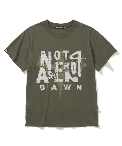 Tシャツ・カットソー [NOT4NERD] Trident Logo Ashen Dawn Regular Fit T-Shirts 낫포너드(NOT4NERD) Trident Logo Ashen Dawn Regular Fit T