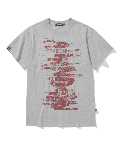 Tシャツ・カットソー NOT4NERD Brick Paint Logo Regular Fit TShirts Grey J1TS017B 낫포너드(NOT4NERD) Brick Paint Logo Regular Fit T-Shirts