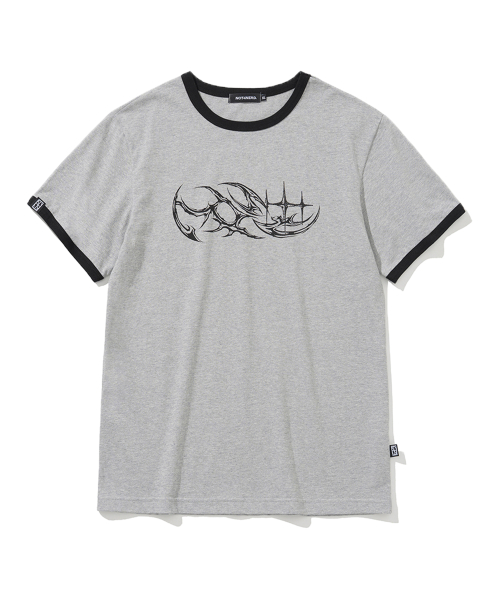 Tシャツ・カットソー [NOT4NERD] Dagger Tribal 3 Star Regular Fit Ringer T-Shirts NOT4NERD] Dagger Tribal 3 Star Regular Fit Ringer T-Shirts