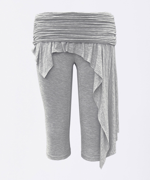 Asymmetric Skirt Leggings Melange Gray