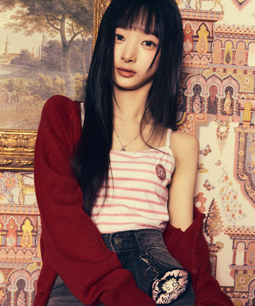 캔버스() [힛지스 착용] 베티붑 테리 스트라이프 모노키니_핑크 상품 이미지