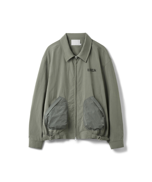 [UN] Vintage Painted Nylon Blouson Khaki