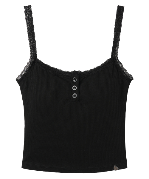 캔버스() [힛지스 착용] 베티붑 레이스 버튼 슬리브리스_블랙 상품 이미지