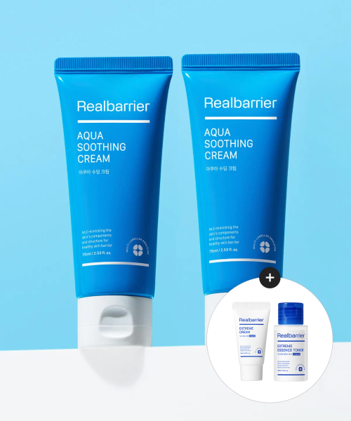 리얼베리어() 아쿠아 수딩 크림 75ML X 2개 (증정 익스트림 (크림25ML+토너30ML)) 상품 이미지