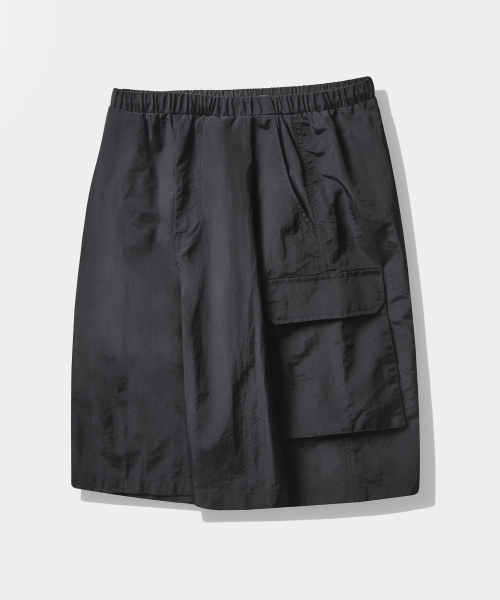 VLAD WATERPROOF WIDE BERMUDA CARGO PANTS_BLACK