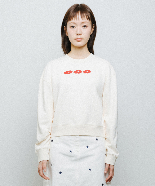 TRIPLETS CROP SWEATSHIRT cream