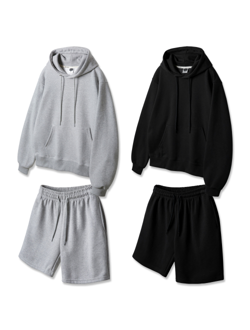 Костюм: худи Regular Fit и трикотажные шорты на резинке