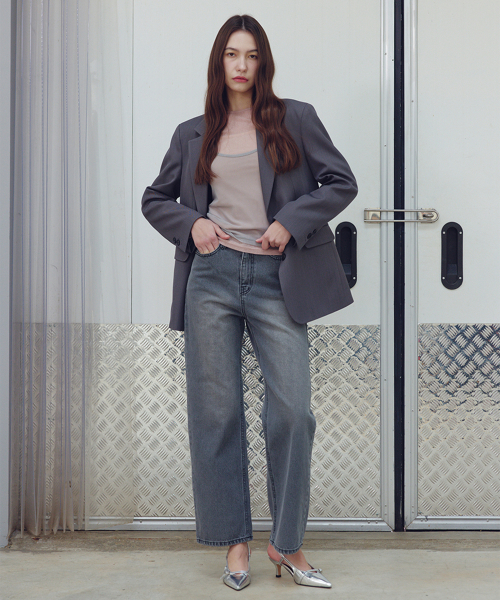 Прямые джинсы с классической варкой Deep Gray