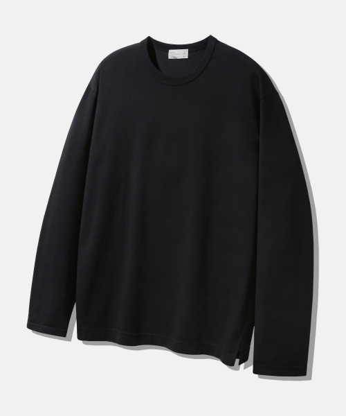 Лонгслив с круглым вырезом bio washed BK4883, Black