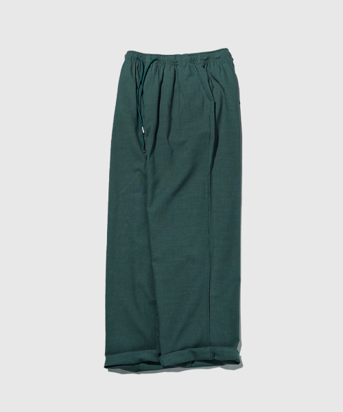Свободные льняные брюки на резинке (Forest Green)