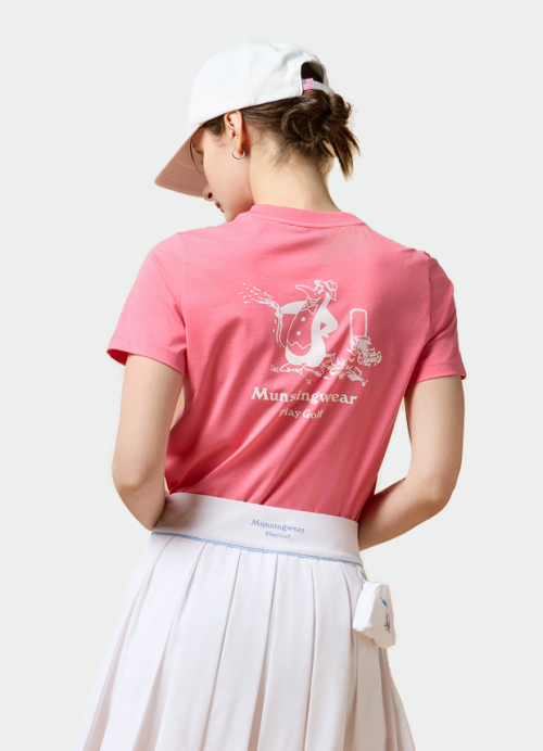 먼싱웨어() 여성 라운드 티셔츠 핑크(MQ222LTS61) 상품 이미지