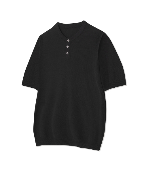Классический трикотажный хенли 86-IRO352 Black