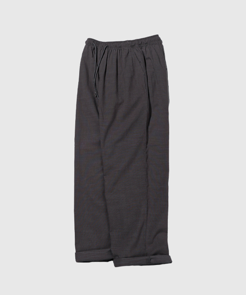 Льняные брюки semi-wide на резинке (Charcoal)