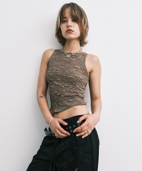 wrinkle top (brown)