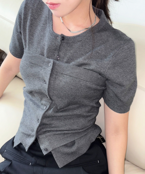 BAISIC Круглый CARDIGAN & BUSTIER SET GR