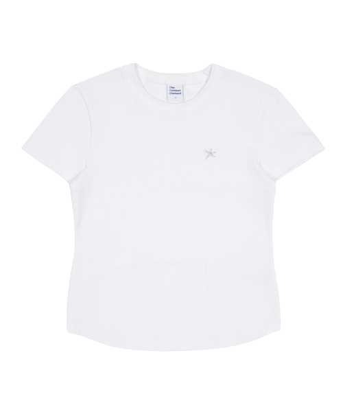 (w) TCM mini logo curved T (white)