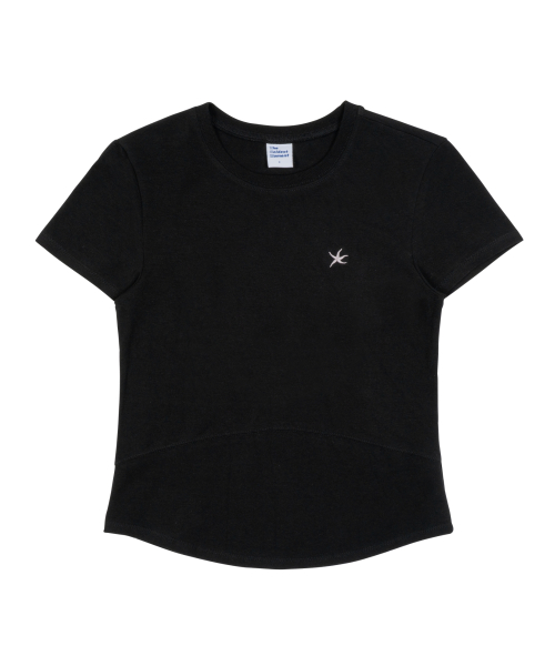 (w) TCM mini logo curved T (black)
