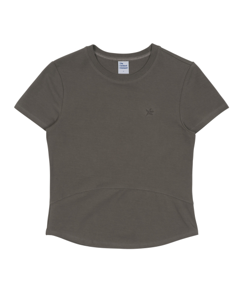 (w) TCM mini logo curved T (grey)