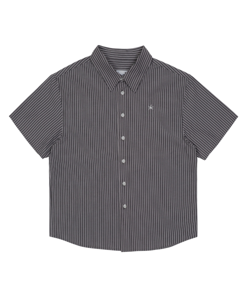 TCM mini logo stripe half shirts (black)