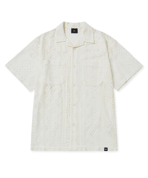 CROCHET Открытый воротник SHIRTS - Слоновая кость