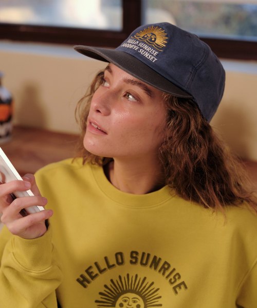 헬로 선라이즈(HELLO SUNRISE) 90s Logo 6Panel Cap_Ocean Blue