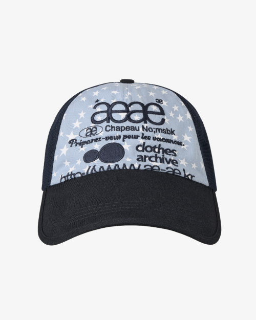 에이이에이이(AEAE) WEB LOGO STAR MESH CAP [SKYBLUE] - 사이즈