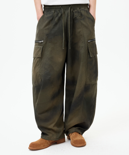 DIRTY WASHED MAXI VOLUME CARGO брюки [KHAKI]