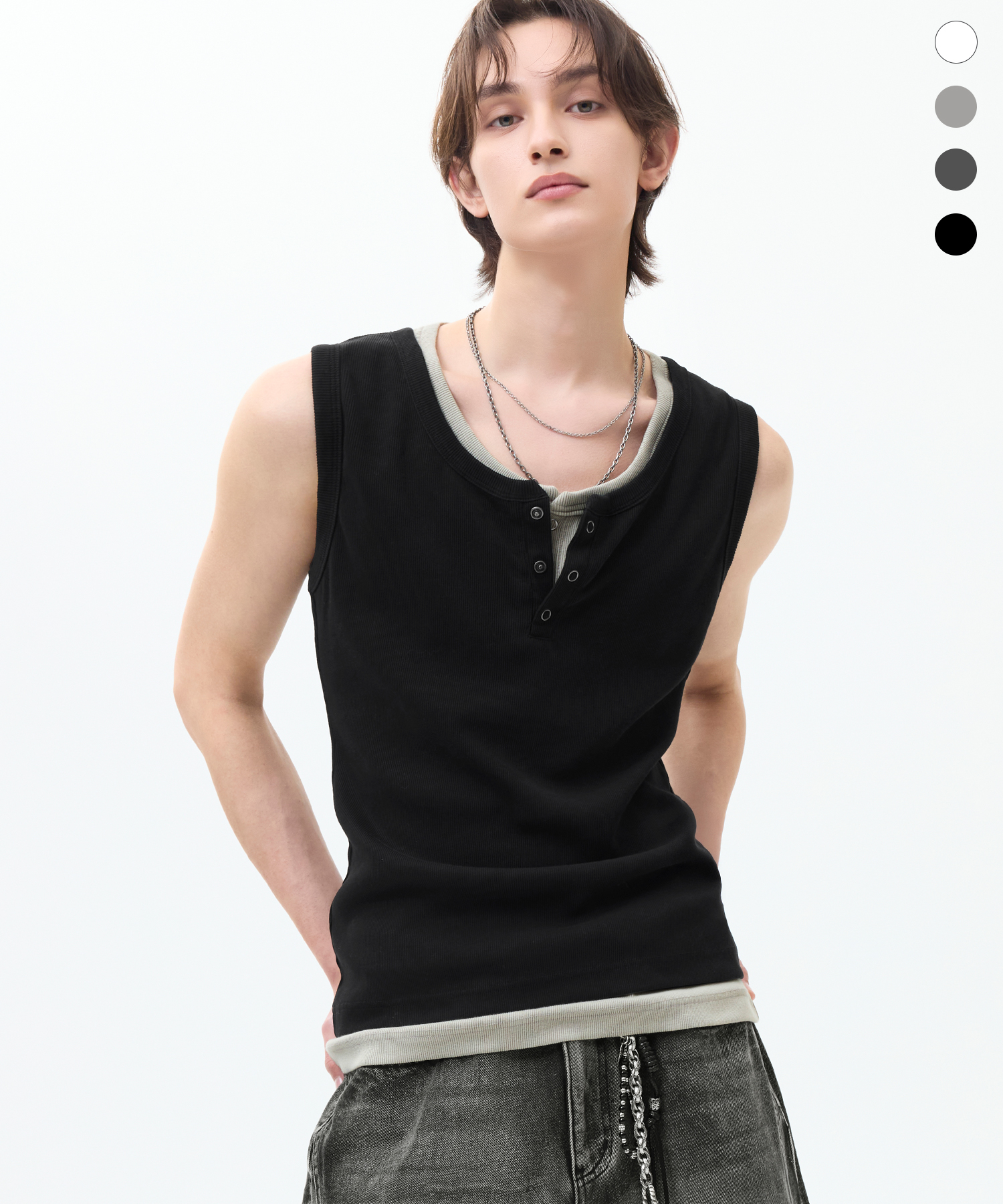 рубчатый RING SNAP HENLYNECK SLEEVELEES