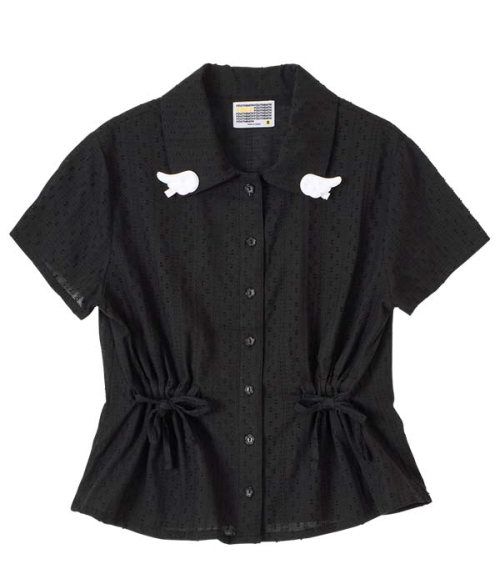 ★ＹＯＵＴＨＢＡＴＨ★ YB x Oliwa Star Sleeve Button Topwhit Killstar Magica Crop Top Goth Pentagram Grunge Punk Halter