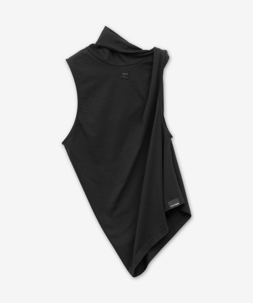 Майка со скрученными бретелями Black / 125JDE125JS01079999