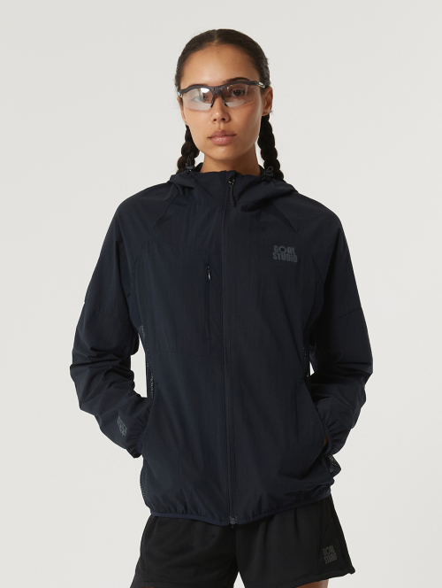 AIR THROUGH HOODED легкий JACKET-NAVY