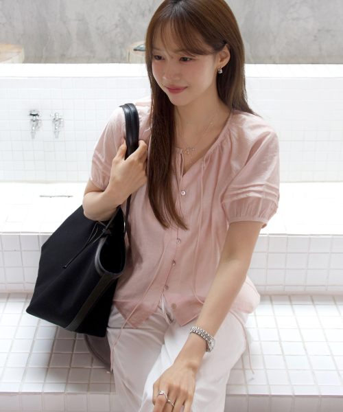 Elena puff half sleeve blouse