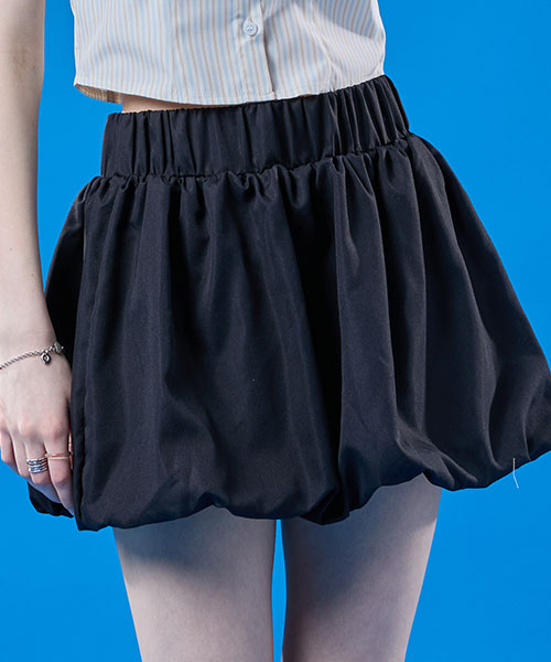 콜릿() 벌룬 쿨링 바스락 레이어드 미니스커트 [BLACK] KCL. 상품 이미지