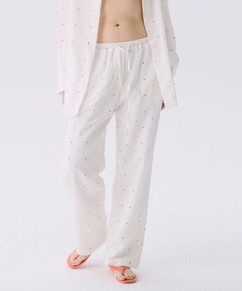 VOL12.Heart Long pants_White (Длинные брюки с сердечками)