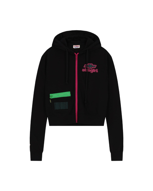 W ATM GIRL ZIP HOODIE(BLACK)