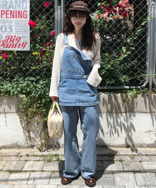 썸웨어버터(SOMEWHEREBUTTER) Combi Denim Overall - Middle