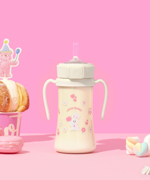 그로미미 노티드 PPSU 크림버니 빨대컵 300ml (밀크)