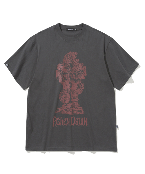 Tシャツ・カットソー NOT4NERD Snake Cemetery TShirts Charcoal J1TS009BCH 낫포너드(NOT4NERD) Snake Cemetery T-Shirts - Charcoal