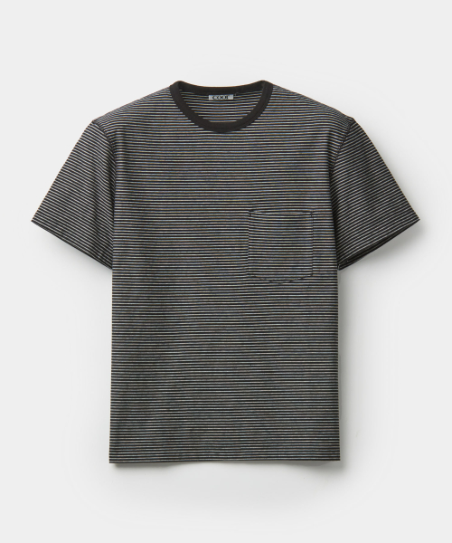 Футболка в тонкую полоску из хлопка (Black)