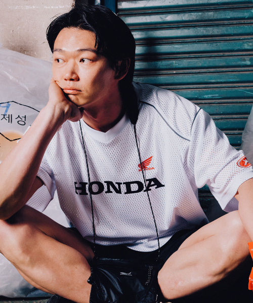 Motorcycle Piping Mesh Short Sleeve White