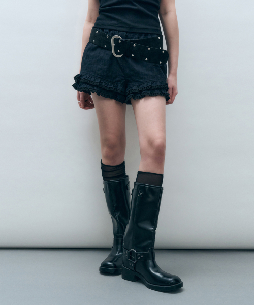 кружевной с рюшами повязка шорты черный MDPT070BLACK