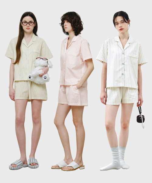 [комплект] комфорт хлопок половины рукав пижама MDPJ001_5 Colors