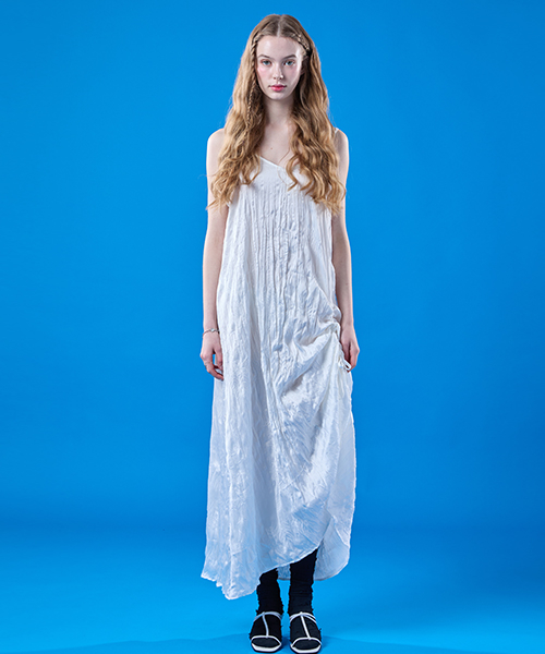 콜릿() 레이어드 쿨링 쉬폰 마몽 셔링 스트랩 롱원피스 [WHITE] 상품 이미지