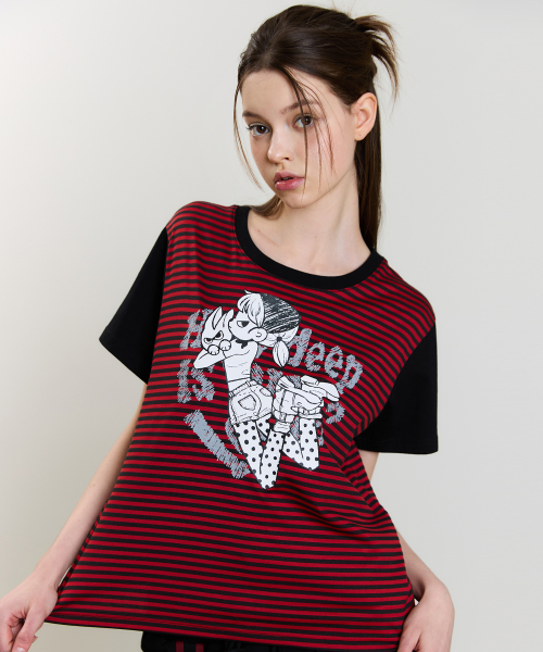 ★LUVISTRUE★SM CHARACTER TEE(RED)★正規品/韓国直送料込/人気 러브이즈트루(LUVISTRUE) SM CHARACTER TEE(RED) - 사이즈