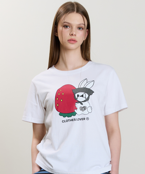 ★LUVISTRUE★SM STRAWBERRY RABBIT TEE(NAVY)★正規品/直送料込 러브이즈트루(LUVISTRUE) SM STRAWBERRY RABBIT TEE(NAVY