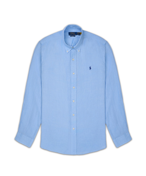 폴로 랄프 로렌(POLO RALPH LAUREN) 커스텀핏 리넨 셔츠-블루 - 사이즈 & 후기 | 무신사